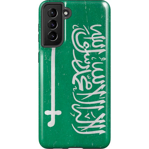 Saudi Arabia Flag Distressed Galaxy S21 Plus 5G Pro Case